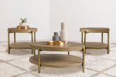 Orleans Furniture - Coaster - Arini 3-piece Round Coffee and End Table Set Sand Wash - 706188-S3